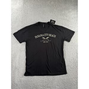 Panama City Beach T Shirt Men Large V Neck Short Sleeve Tee Travel Vacation‎